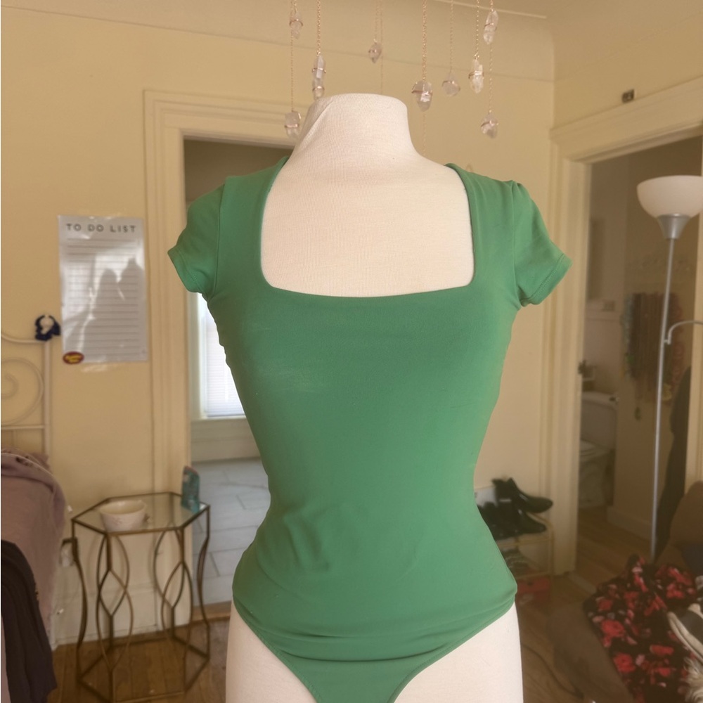 Free people Green Square Neck Women's Top